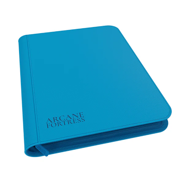 Arcane Fortress 9 Pocket Zipper Binder - Neon Blue