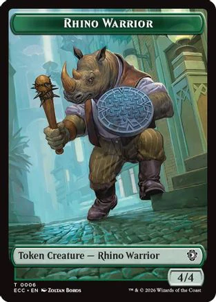 Rhino Warrior // Elemental (0010) Double-Sided Token [Lorwyn Eclipsed Tokens] - Image 3