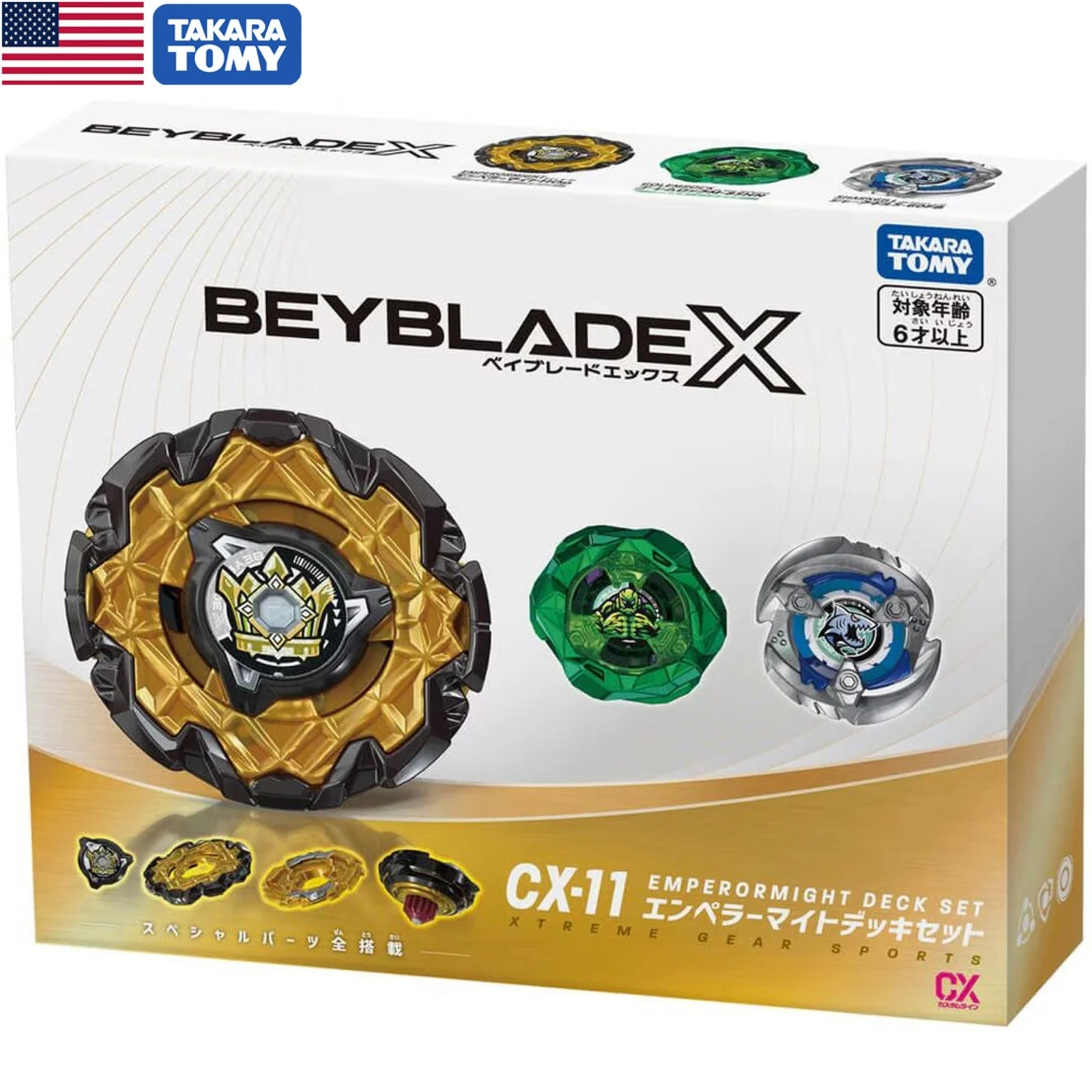 Takara Tomy Beyblade X CX-11 EmperorMight DECK SET